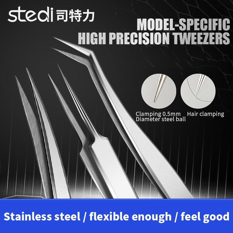 Nhíp thép không gỉ Stedi Độ cứng cao Mô hình chống trượt Công cụ kẹp chính xác cao