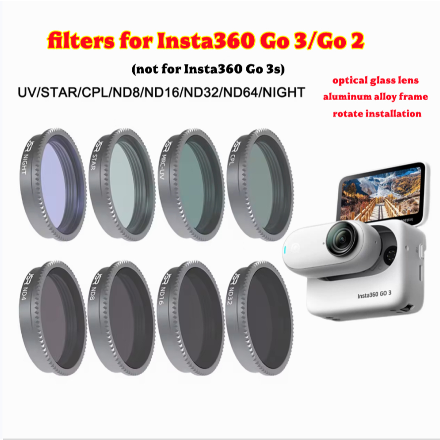JSR Cho Insta360 GO 3 / Go 2 Phụ Kiện Bộ Lọc Ống Kính Kính Quang Học ND CPL MCUV ND Combo Bộ Lọc Dàn