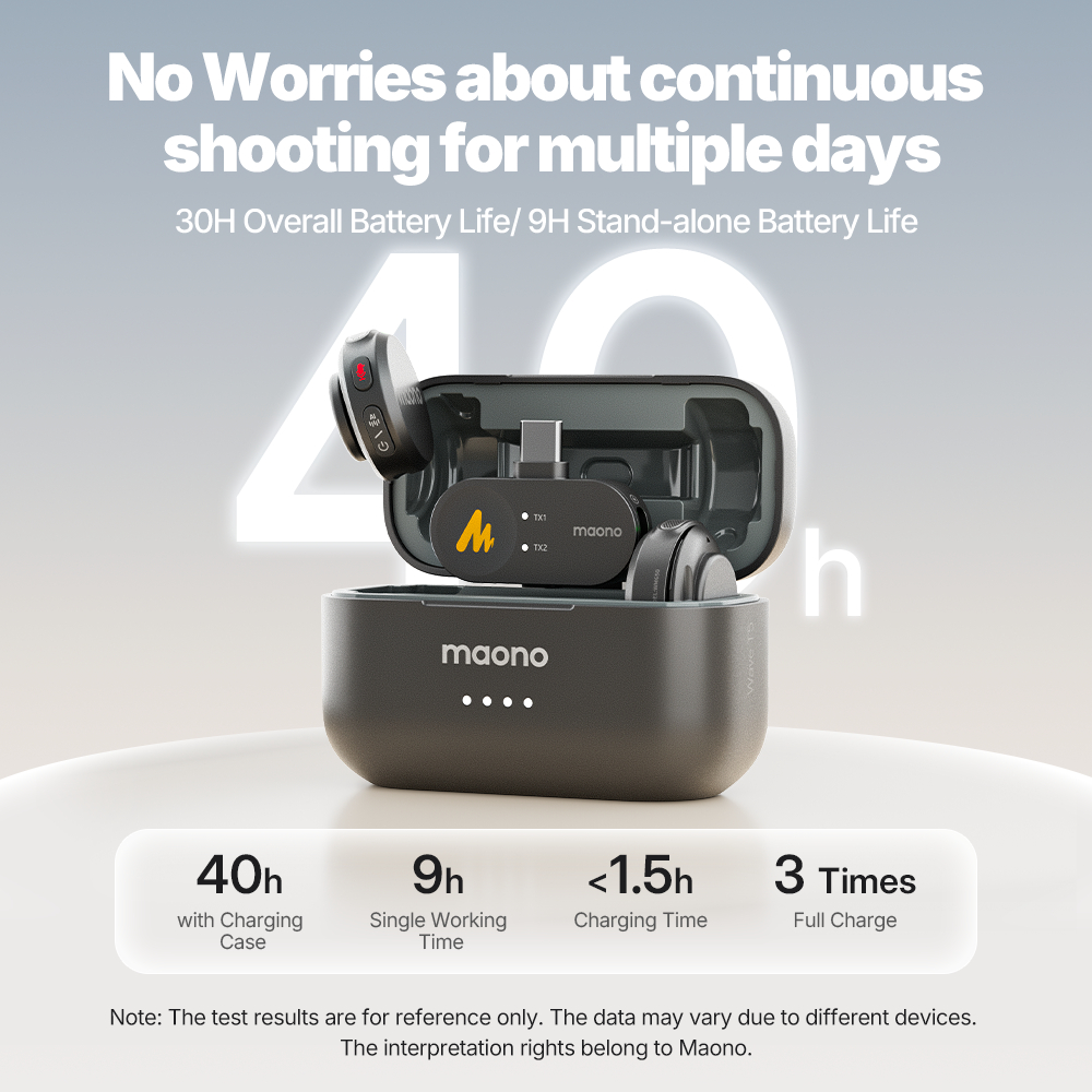 Micro Lavalier không dây Maono T5 Micro khử tiếng ồn với ứng dụng liên kết Maono cho điện thoại thông minh, Vlogging, phát trực tiếp | BigBuy360 - bigbuy360.vn