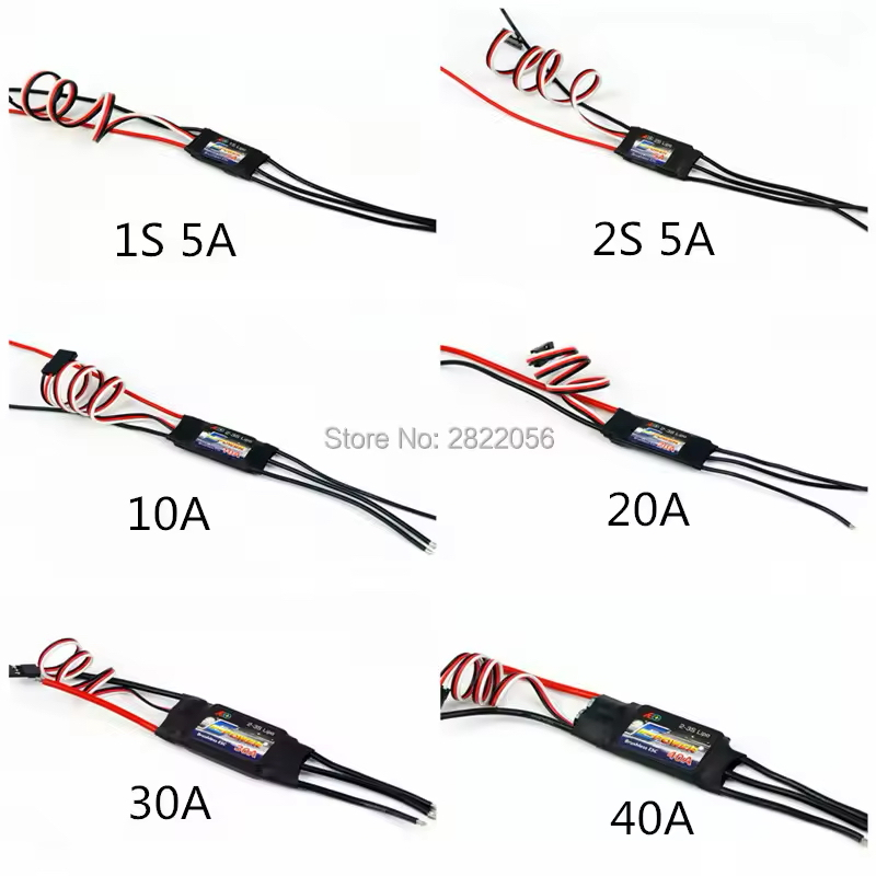 Bộ điều khiển tốc độ động cơ AEORC E-Power ESC 1S5A 2S5A 10A 20A 30A 40A ESC không chổi than cho máy