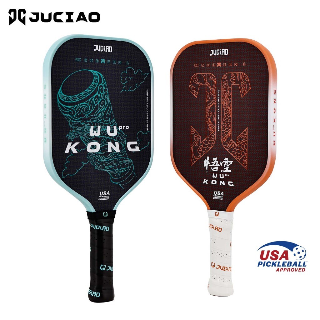 JUCiAO Thermoformed Unibody Spin Họa Tiết Kevlar Sợi Carbon Pickleball Mái Chèo