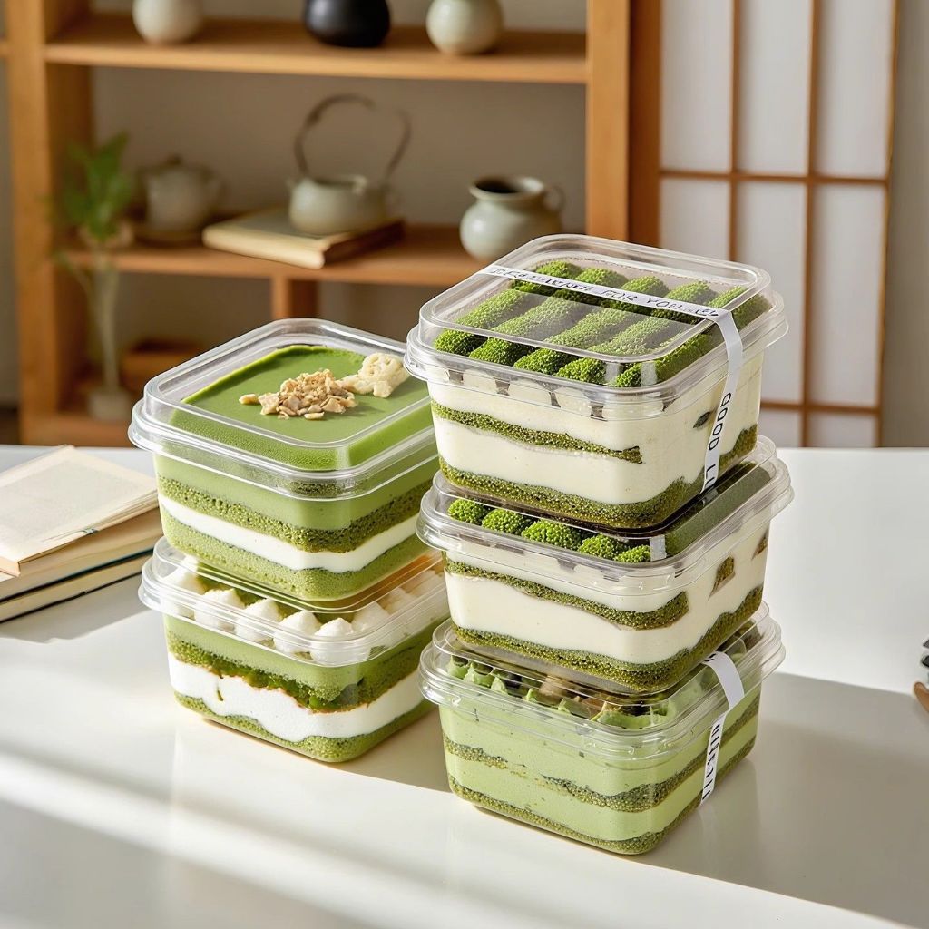 Hộp Tiramisu LM 400ML | Hộp đựng trong suốt dùng một lần | Bao bì cuộn bánh | Món tráng miệng nổi ti