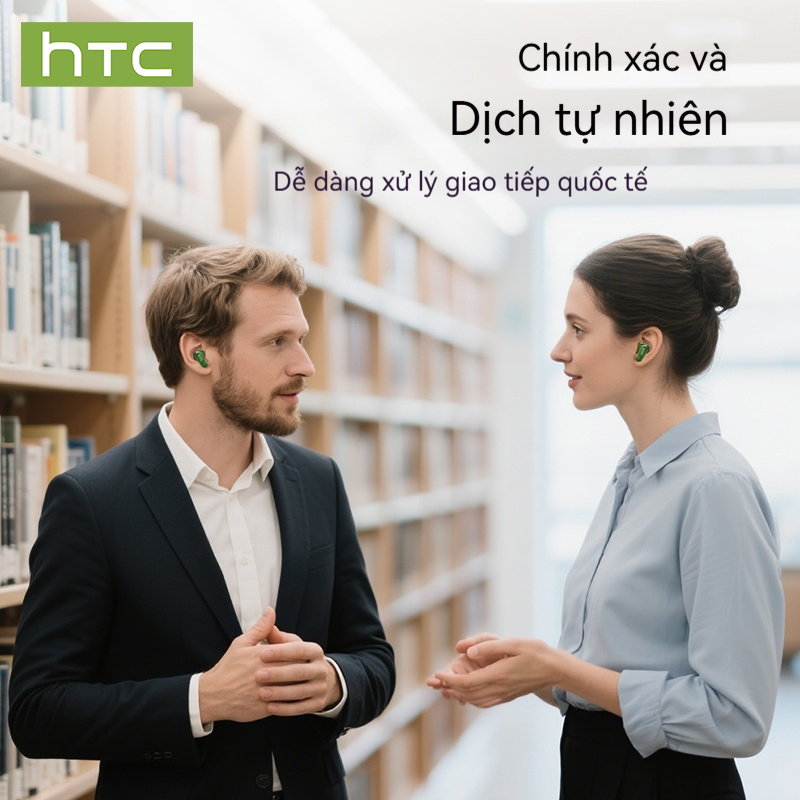 HTC NE51 Tai nghe phiên dịch AI Bluetooth 6.0 Dịch 134 ngôn ngữ Tai nghe Bluetooth không dây Âm thanh HiFi Gọi điện HD Chống ồn Kết nối nhanh Tai nghe Bluetooth Có micro | BigBuy360 - bigbuy360.vn