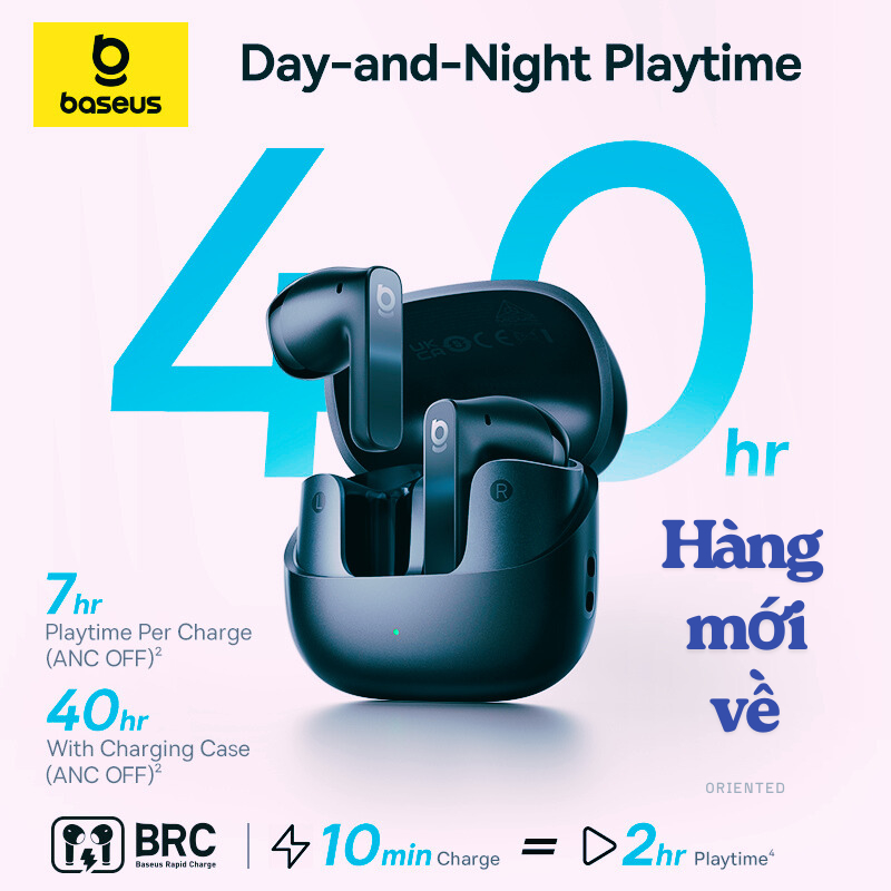 Tai Nghe Baseus BS1 NC Chuẩn Studio Bluetooth 6.0 Gấp Đôi Bass – Chống Nước, Pin 40 Giờ, Nghe Cực Phê, Gọi Cực Đã Với 6 Mic Lọc Ồn Đỉnh | BigBuy360 - bigbuy360.vn