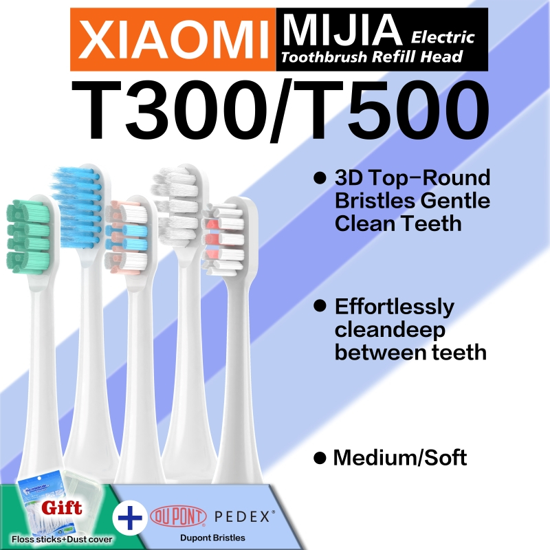 Đầu bàn chải đánh răng thay thế cho Xiaomi Mijia Tương thích với T300 / T500, Gói 6 chiếc