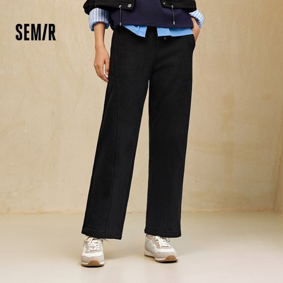 Semir Quần Lông Cừu Nữ Mùa Đông, Thiết Kế Chia Eo và Chân Rộng, Co Dãn Tốt