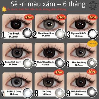  Kính Áp tròng MCK1 UYAAI Softlens Xám Nâu Xanh Màu 14.0-14.5mm 6 tháng bán nhiệt tại Hàn Quốc 