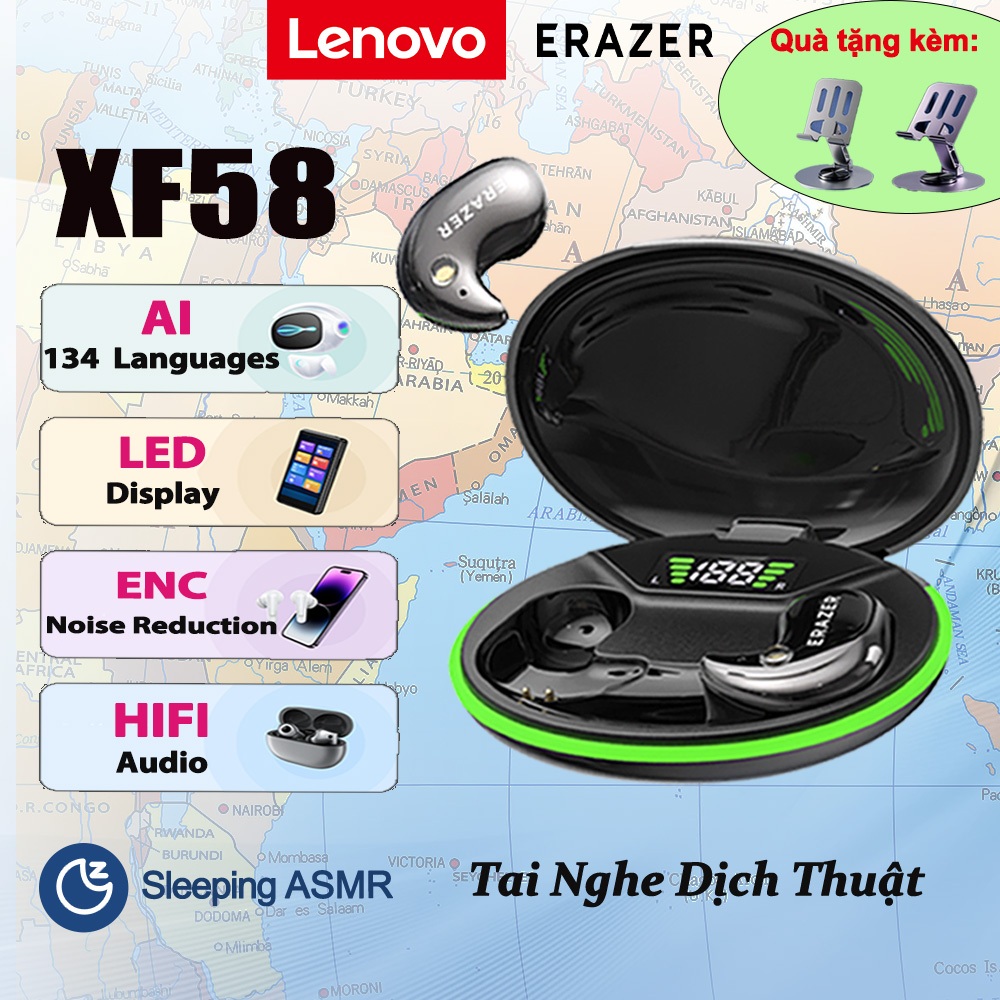 Lenovo ERAZER XF58 LED HIFI Tai nghe Bluetooth V6.0 AI Tai nghe dịch thuật ENC Khử tiếng ồn tự động Tai nghe không dây | BigBuy360 - bigbuy360.vn
