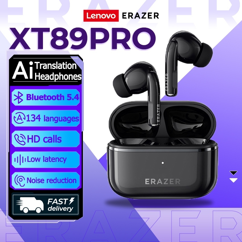 Lenovo ERAZER XT89 Pro AI dịch thông minh Bluetooth 5.4 Tai nghe dịch Giảm tiếng ồn thụ động Tai nghe Bluetooth ASMR HiFi stereo HD cuộc gọi tai nghe không dây | BigBuy360 - bigbuy360.vn