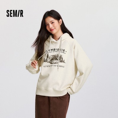 Semir Áo Raglan Nữ Mùa Đông, Lót Lông Cừu và Có Mũ Rời