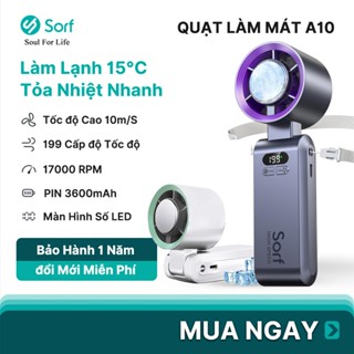 Sorf A10 Quạt Cầm Tay Lạnh Mini Sạc điện Gấp Gọn 199 Cấp độ Gió Mạnh êm Quạt Nhỏ Gọn