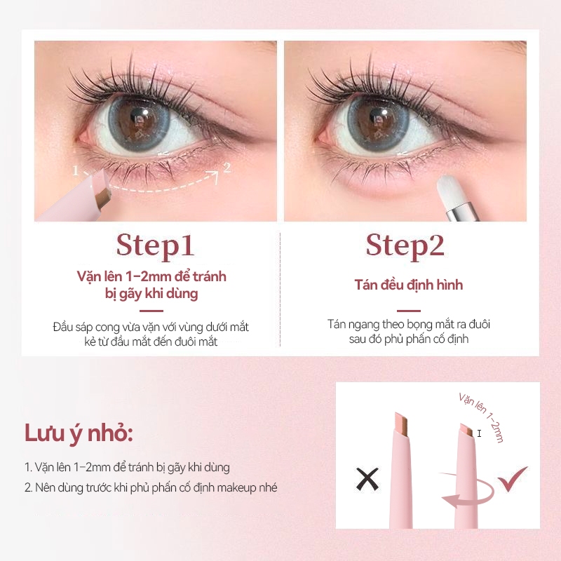Bút vẽ bọng mắt 2 đầu PinkPunk Dolly Eyes Aegyo Sal Vẽ Đường Viền Và Đánh Sáng Tất Cả Trong Một Chống Thấm Nước Hiệu Ứng 3D Tự Nhiên Dễ Dùng Cho Người Mới Bắt Đầu | BigBuy360 - bigbuy360.vn