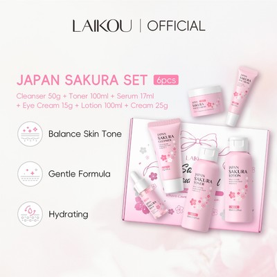 Bộ sưu tập LAIKOU Radiant Glow Sakura: Bộ chăm sóc da cho làn da dưỡng ẩm & tươi sáng | Quy trình hoàn chỉnh với hộp quà sang trọng
