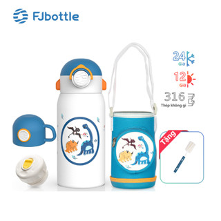  Bình Giữ Nhiệt Cho Bé FJbottle 600ml Kèm Túi Inox 316 Có Ống Hút,Hút Kèm Túi Vải An Toàn Không BPA bình nước cho bé gái cho bé trai 