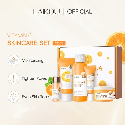 Bộ chăm sóc da làm sáng da LAIKOU VC ✨ Thường Ngày Da Kính - Làm Sáng, Loại Bỏ Vết Thâm, Kem Chống Nắng SPF - VC Facial Kit | Món quà tốt nhất cho nữ