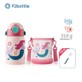  Bình Giữ Nhiệt Cho Bé FJbottle 400ml Kèm Túi Inox 316 Có Ống Hút,Hút Kèm Túi Vải An Toàn Không BPA bình nước cho bé gái cho bé trai 