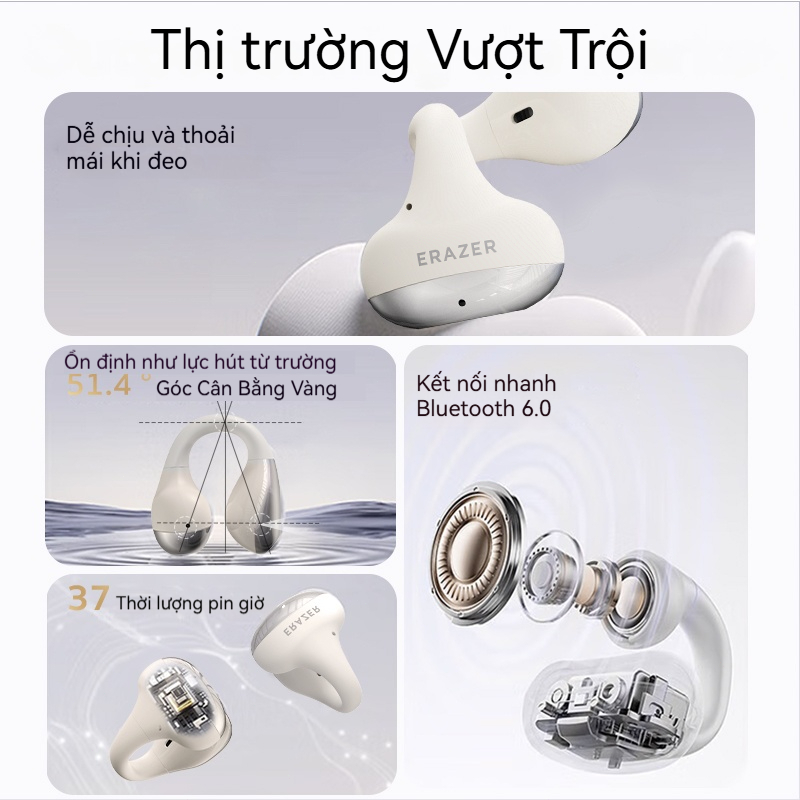 Lenovo ERAZER XF39 Tai Nghe Phiên Dịch AI Không dây Bluetooth 6.0 Dịch 134 ngôn ngữ Chống ồn thụ động ENC Chất lượng âm thanh HiFi Cuộc gọi HD Chống nước Độ trễ thấp | BigBuy360 - bigbuy360.vn