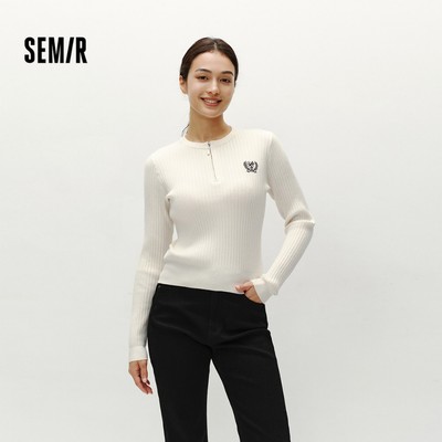 Semir Áo Len Nàng Thu Đông, Thêu Nhẹ Nhàng, Form Slim Fit