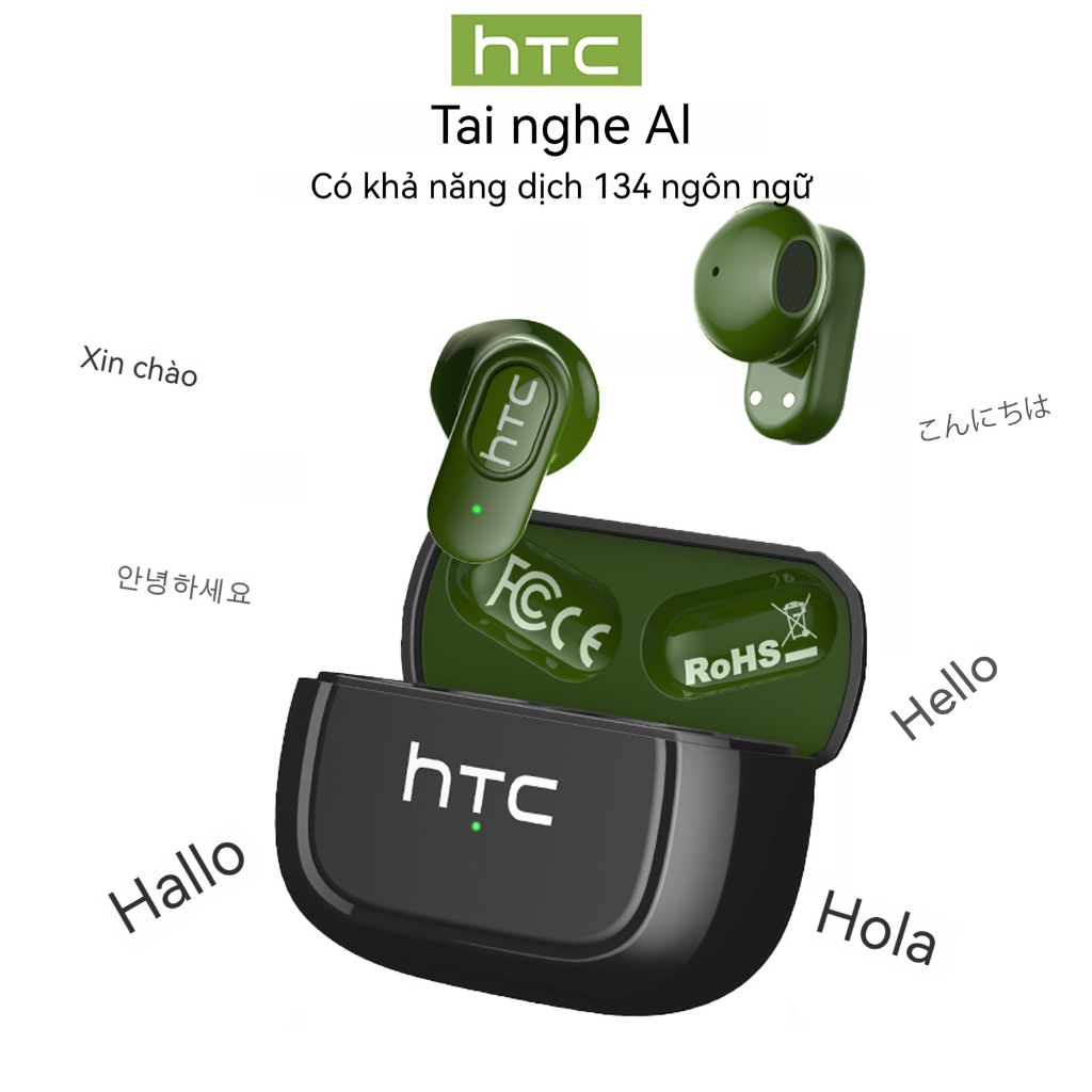 HTC NE51 Tai Nghe Phiên Dịch AI Tai nghe Bluetooth 6.0 Dịch sang 134 ngôn ngữ Tai nghe chống ồn Âm thanh nổi HIFI ASMR Chống nước Độ trễ thấp Kết nối nhanh | BigBuy360 - bigbuy360.vn