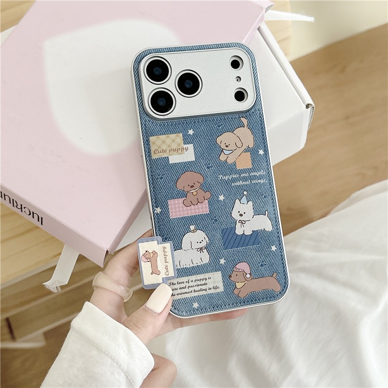 Ốp lưng iPhone 17 16 Pro max 15 Pro Max Star Puppy họa tiết PU materia