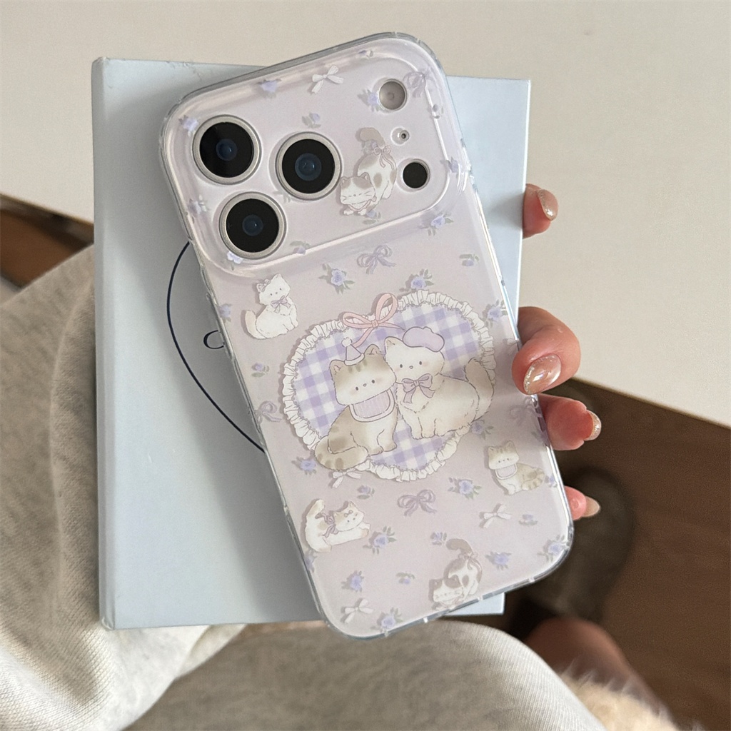 Dành cho iphone Case 17 Pro Max 16 Pro Max 15 Pro Max 14 Pro Max Purple Love Fragrance Cat phone Cas