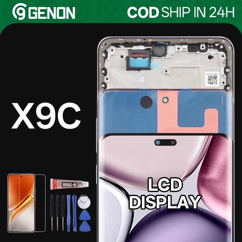 Genon AMOLED 120Hz Màn hình LCD cong cho Honor X9C Màn hình cảm ứng với các bộ phận thay thế khung