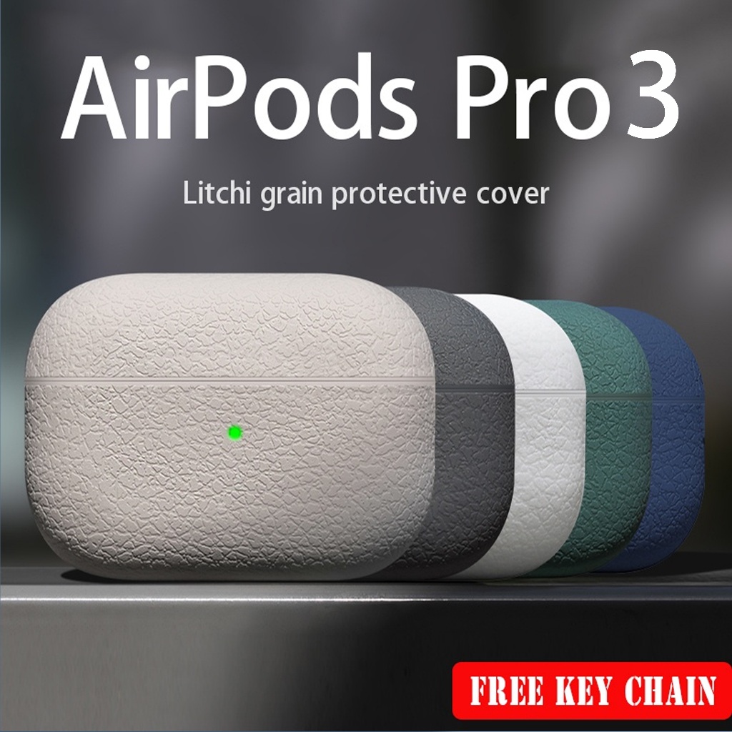 Ốp lưng silicon họa tiết vải thiều AirPodsPro3 Vỏ bảo vệ tai nghe Thích hợp cho vỏ bảo vệ thế hệ App