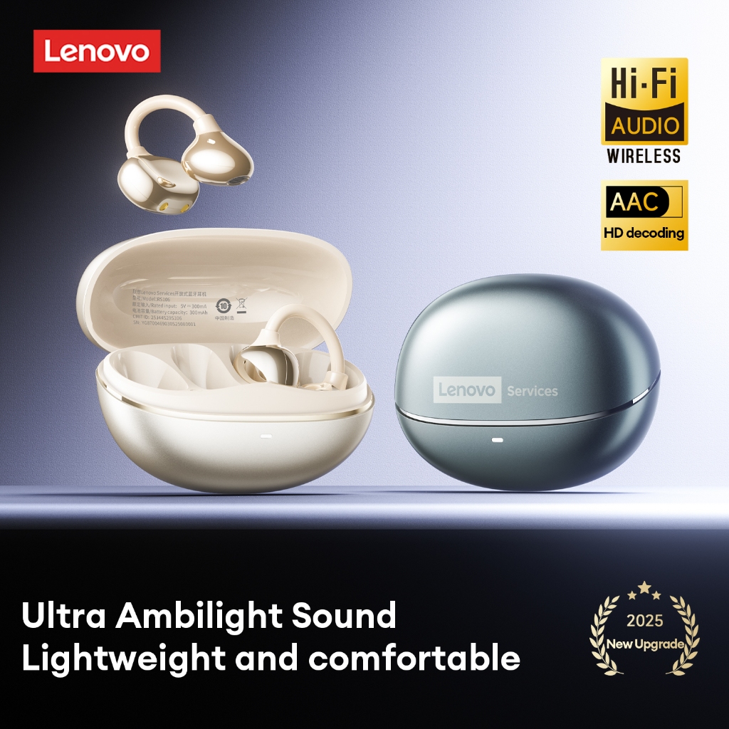 Lenovo RS106 Tai nghe Bluetooth kẹp tai mới không dây dẫn xương không khí chất lượng âm thanh cao giảm tiếng ồn thể thao tuổi thọ pin dài | BigBuy360 - bigbuy360.vn