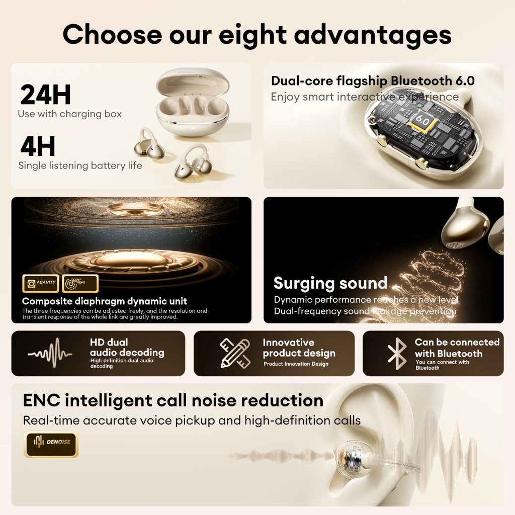 Tai nghe Bluetooth Lenovo RS106 IPX5 Chống nước Chất lượng âm thanh HIFI Thoải mái khi tập thể dục | BigBuy360 - bigbuy360.vn