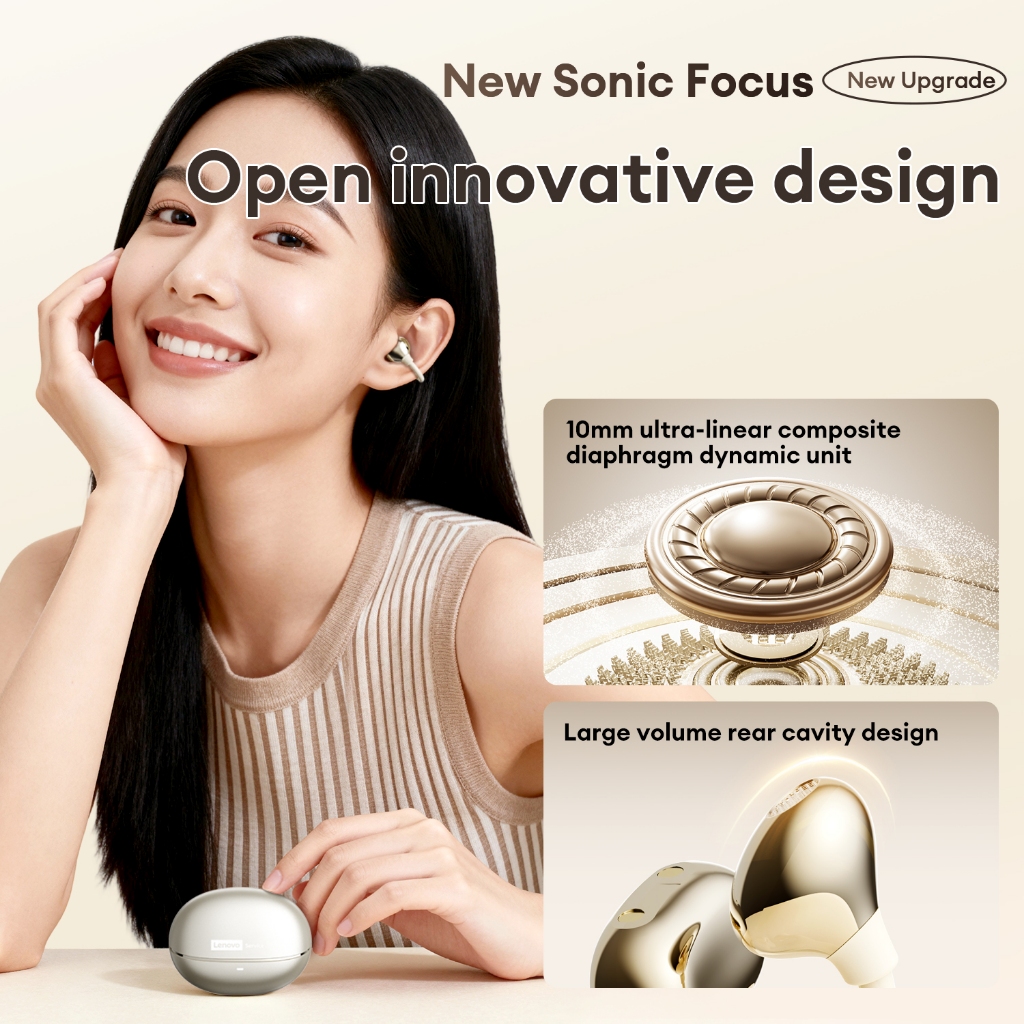 Lenovo RS106 Tai nghe Bluetooth kẹp tai mới không dây dẫn xương không khí chất lượng âm thanh cao giảm tiếng ồn thể thao tuổi thọ pin dài | BigBuy360 - bigbuy360.vn