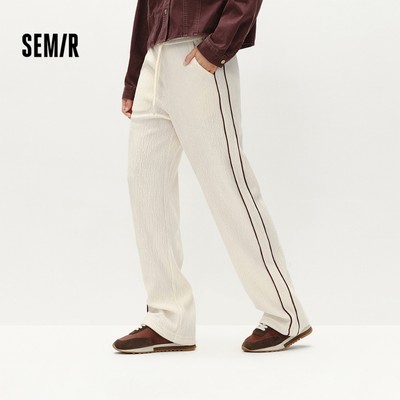Semir Quần Nữ Chenille Ống Rộng Màu Đen Phù Hợp Thời Trang Mùa Đông