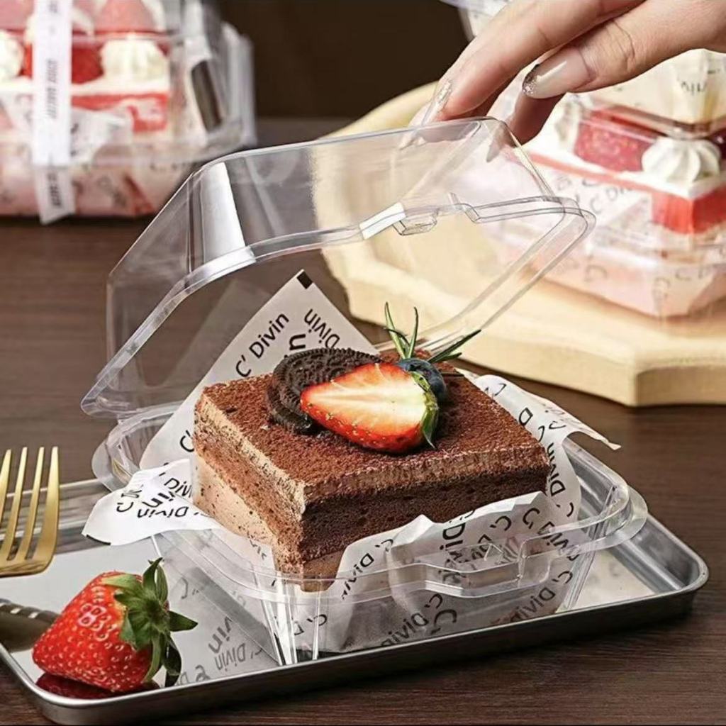 Hộp đựng vỏ sò LM 50 chiếc | Nắp vòm trong suốt | Hộp bánh Cupcake | Bao bì Burger | Hộp đựng bánh M