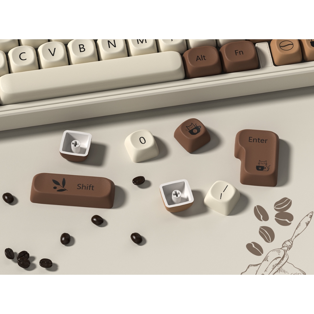 Womier 134 Phím Nhuộm-Sublimation Cà Phê Mèo PBT Tùy Chỉnh MOA Hồ Sơ Keycaps Bộ Cho MX Switch Bàn Phím Chơi Game Cơ Khí | BigBuy360 - bigbuy360.vn