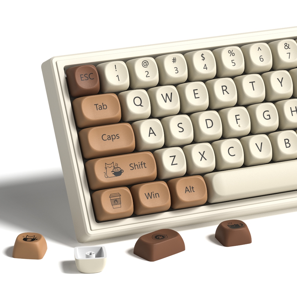 Womier 134 Phím Nhuộm-Sublimation Cà Phê Mèo PBT Tùy Chỉnh MOA Hồ Sơ Keycaps Bộ Cho MX Switch Bàn Phím Chơi Game Cơ Khí | BigBuy360 - bigbuy360.vn