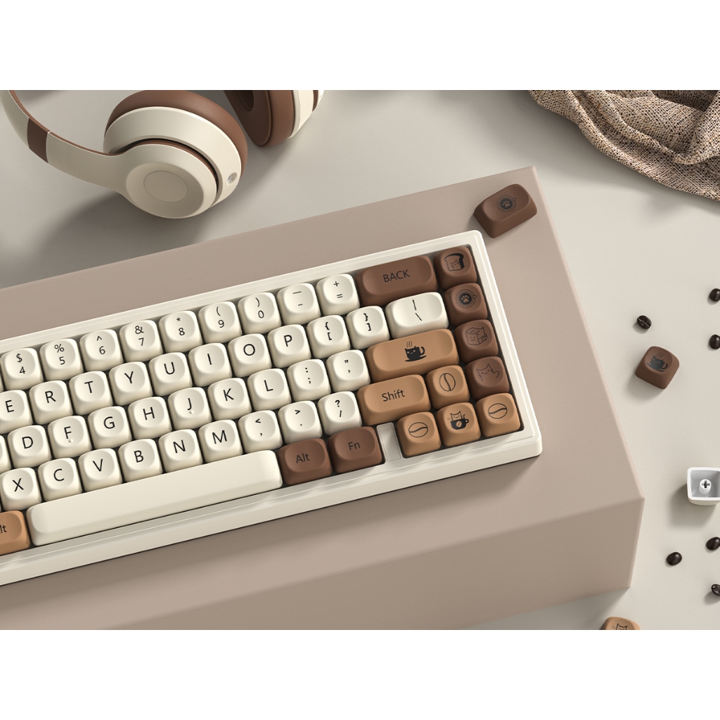 Womier 134 Phím Nhuộm-Sublimation Cà Phê Mèo PBT Tùy Chỉnh MOA Hồ Sơ Keycaps Bộ Cho MX Switch Bàn Phím Chơi Game Cơ Khí | BigBuy360 - bigbuy360.vn