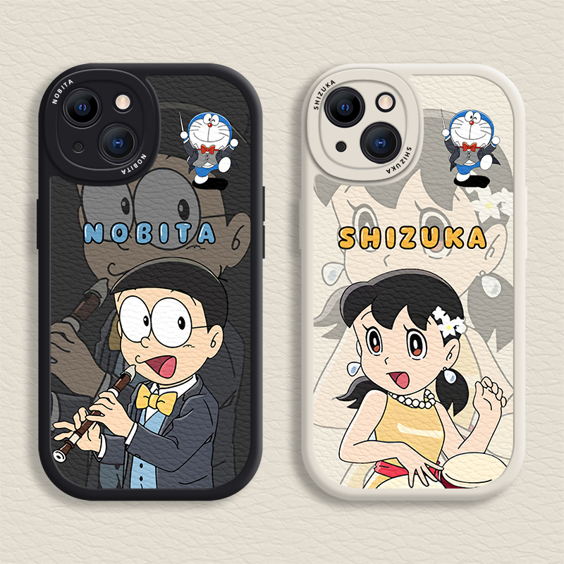 Ốp lưng phong cách cặp đôi Doremon iPhone cho 16 / 15 / 14 / 13 / 12 / 11 Promax Nobita / Shizuka Vỏ mềm cho iPhone 7 / 8 Plus / X / XR / Xs Max | BigBuy360 - bigbuy360.vn