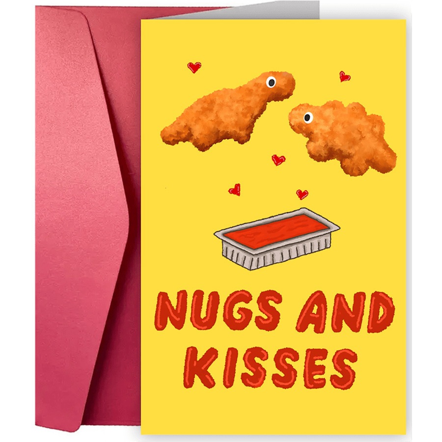 [Coisíní] Thẻ Nugget Gà Vui Nhộn - Thẻ đôi Chicken Nugget Thiệp chúc mừng kèm phong bì Thẻ quà tặng 
