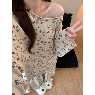   TPNY  Bộ đồ ngủ Hello Kitty phiên bản Hàn Quốc mẫu mã dễ thương cho mùa xuân và thu 