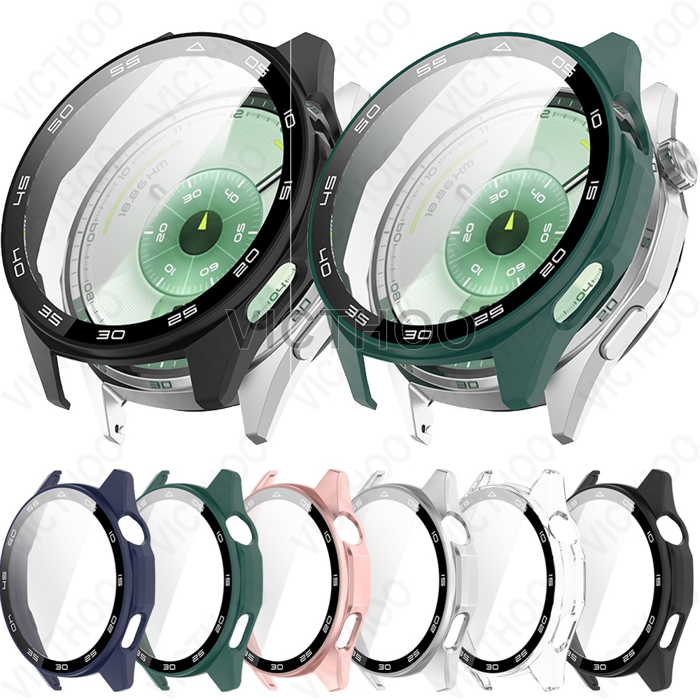 Ốp PC Cứng Có Phim Kính Cường Lực Bảo Vệ Toàn Màn Hình Cho Huawei Watch GT6 46mm / GT6 Pro 46mm