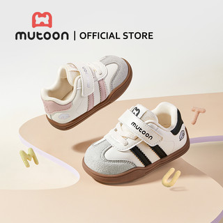  【Mutoon Giày Thể Thao Trẻ Em Mùa Thu 2025 Đế Mềm Cổ Thấp 2 Sọc Nổi Bật Cho Bé Trai & Bé Gái Giày Tập Đi Giày Đi Học Hàng Ngày Thoáng Khí Nhẹ & Êm 