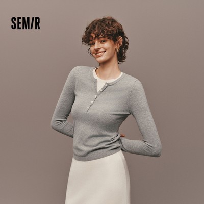 Semir Áo Len Nữ Thu Đông Từ Cashmere Pha, Giữ Ấm Và Chống Tĩnh Điện
