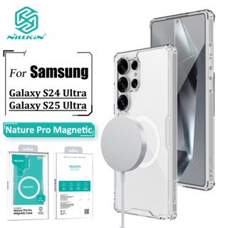  Nillkin Từ Tính Dành Cho Samsung Galaxy S25 Ultra S24 Ultra S23 Ultra Ốp điện thoại Trong Suốt Túi Khí Chống Sốc Mặt Sau 