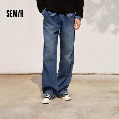 Semir Quần Jean Nam Denim Tự Nhiên Ống Rộng, Phong Cách Vintage Mùa Đông 2025