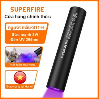  SUPERFIRE S11-H 3W LED UV Đèn pin USB có thể sạc lại Đèn đen 365nm Đèn pin cho thú cưng Máy kiểm tra nước tiểu Đèn UV 