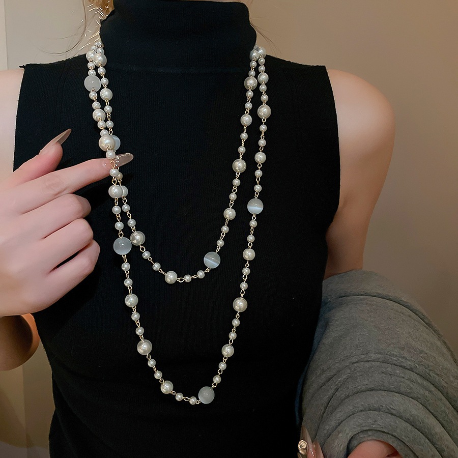 Vòng cổ layer với sequins, phong cách Pháp vintage, phù hợp nhiều dịp, premium dành cho nữ