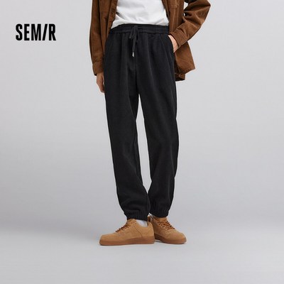 Semir Quần Nam Corduroy Dài Phối Dây Rút, Thiết Kế Jogger Thoải Mái cho Mùa Đông