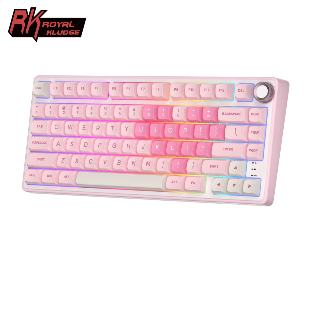 RK Royal Kludge RKR75 Miếng đệm giai điệu màu hồng có dây có núm bàn phím cơ | BigBuy360 - bigbuy360.vn