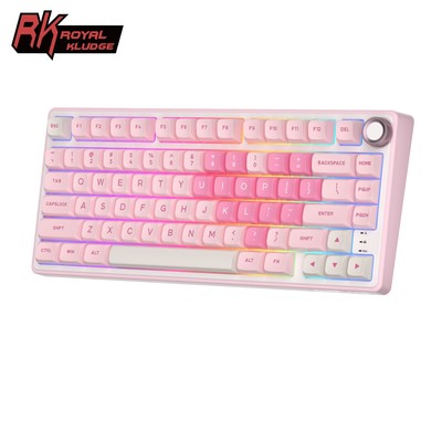 RK Royal Kludge RKR75 Miếng đệm giai điệu màu hồng có dây có núm bàn phím cơ