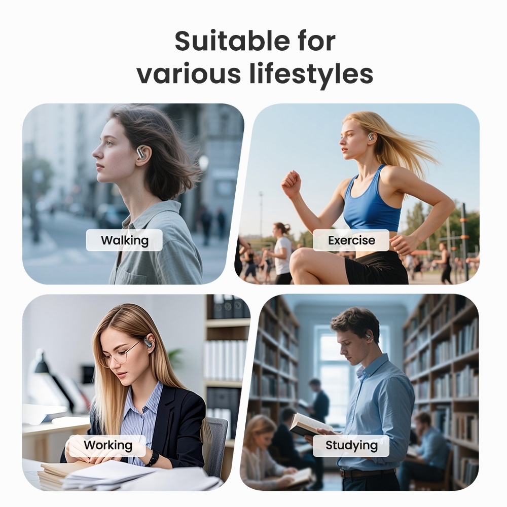 Tai nghe dịch thuật HTC NE50 AI Tai nghe Bluetooth 6.0 không dây Hoạt động cảm ứng Tuổi thọ pin dài Cuộc gọi HD có micrô | BigBuy360 - bigbuy360.vn