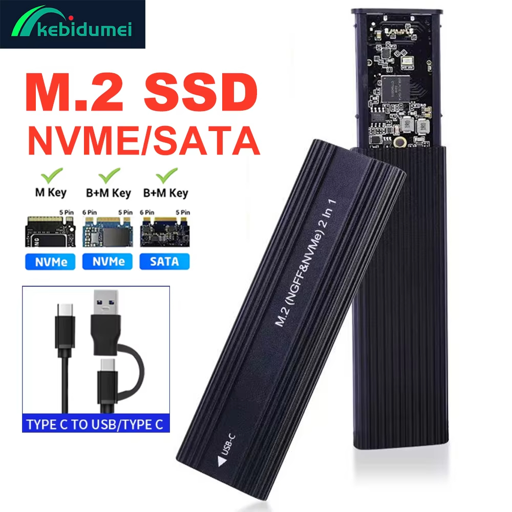 Ốp lưng SSD M2 NVME SATA Giao thức kép M.2 sang USB Type C Bộ chuyển đổi vỏ SSD NVME SATA SSD Disk B